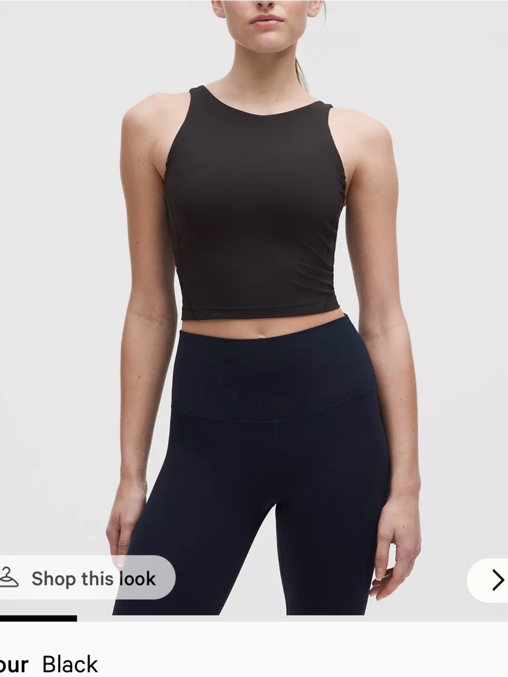 lululemon athletica Black High-Neck Cropped Tank